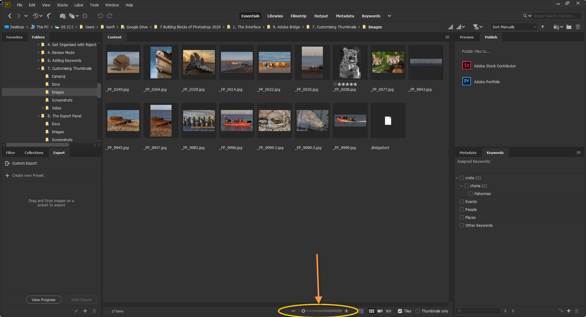 How To Customise Thumbnails In Adobe Bridge 2020 Live Link Training